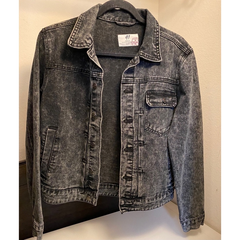 Mens 91 Black Denim Jean Jacket